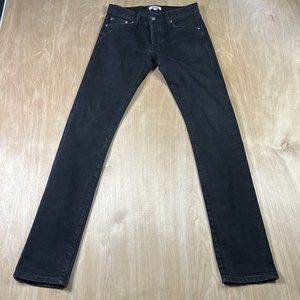 Buck Mason Mens Black Slim Fit Button Fly Jeans Size 30x32